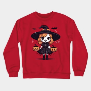 Witchcraft horror anime characters Chibi style +Halloween costume Crewneck Sweatshirt